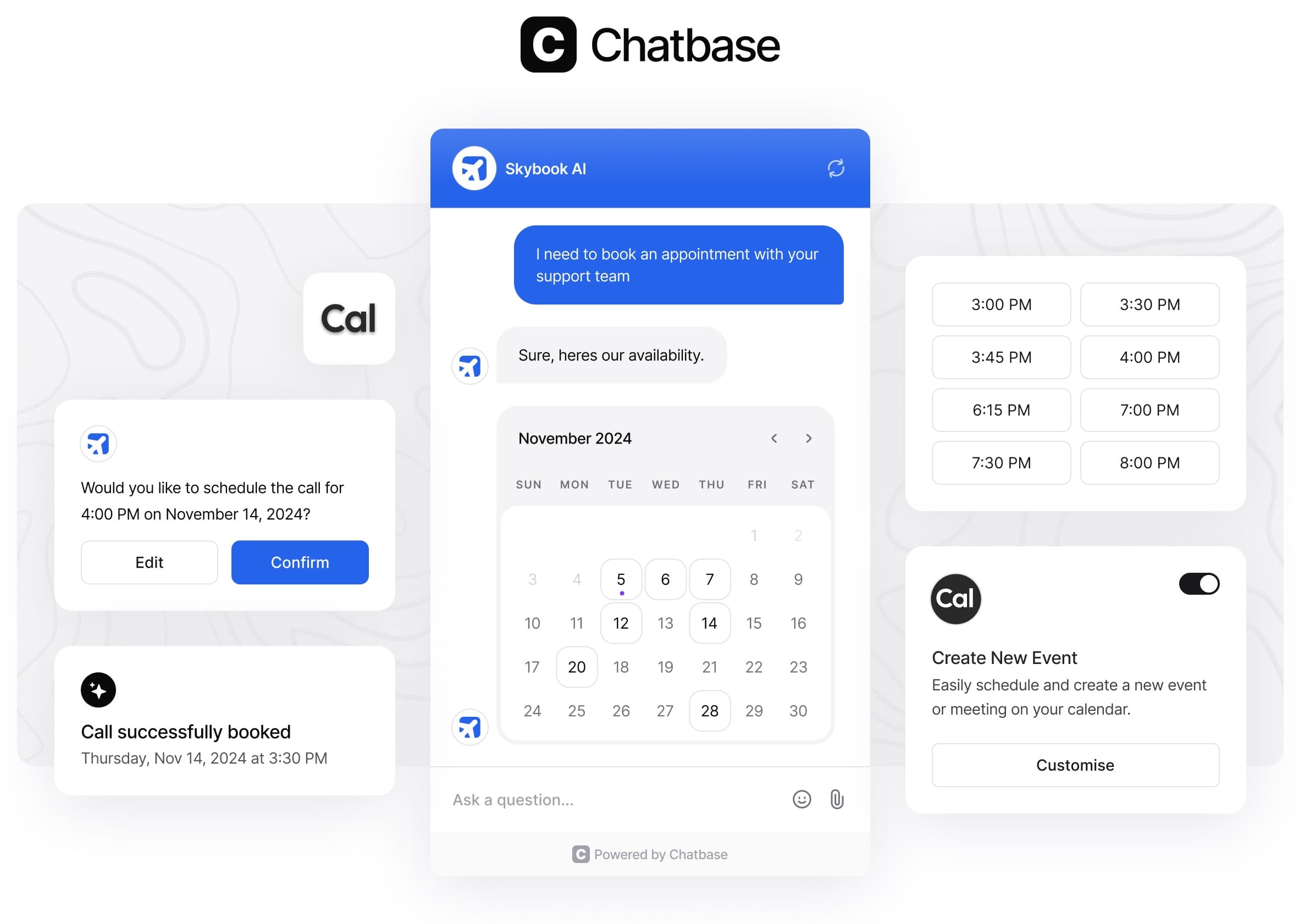 Chatbase Integrates with Cal.com