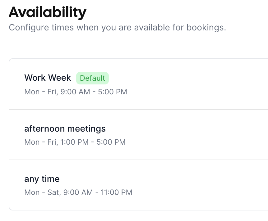 An illustration of Custom availability schedules