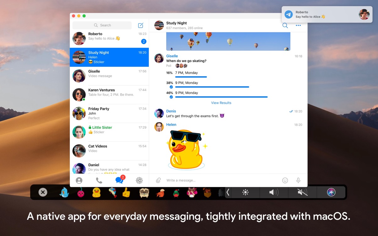 Screenshot of app Telegram