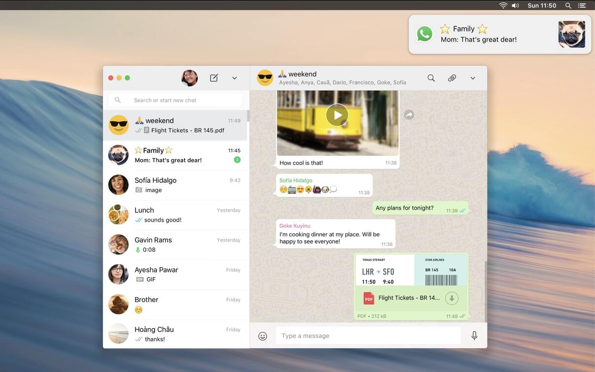 Screenshot of app WhatsApp