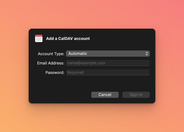Screenshot of app CalDav (Beta)