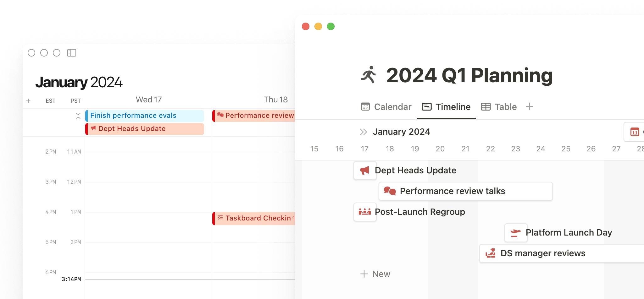 Screenshot of app Notion Calendar