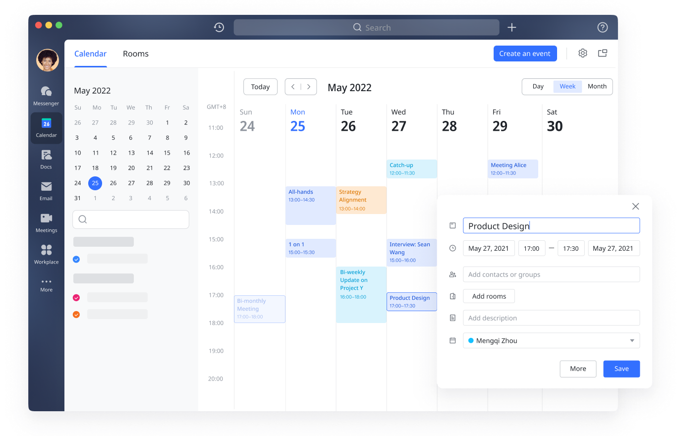 Screenshot of app Lark Calendar