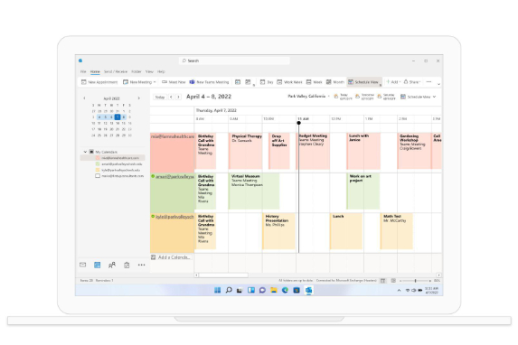 Screenshot of app Outlook Calendar