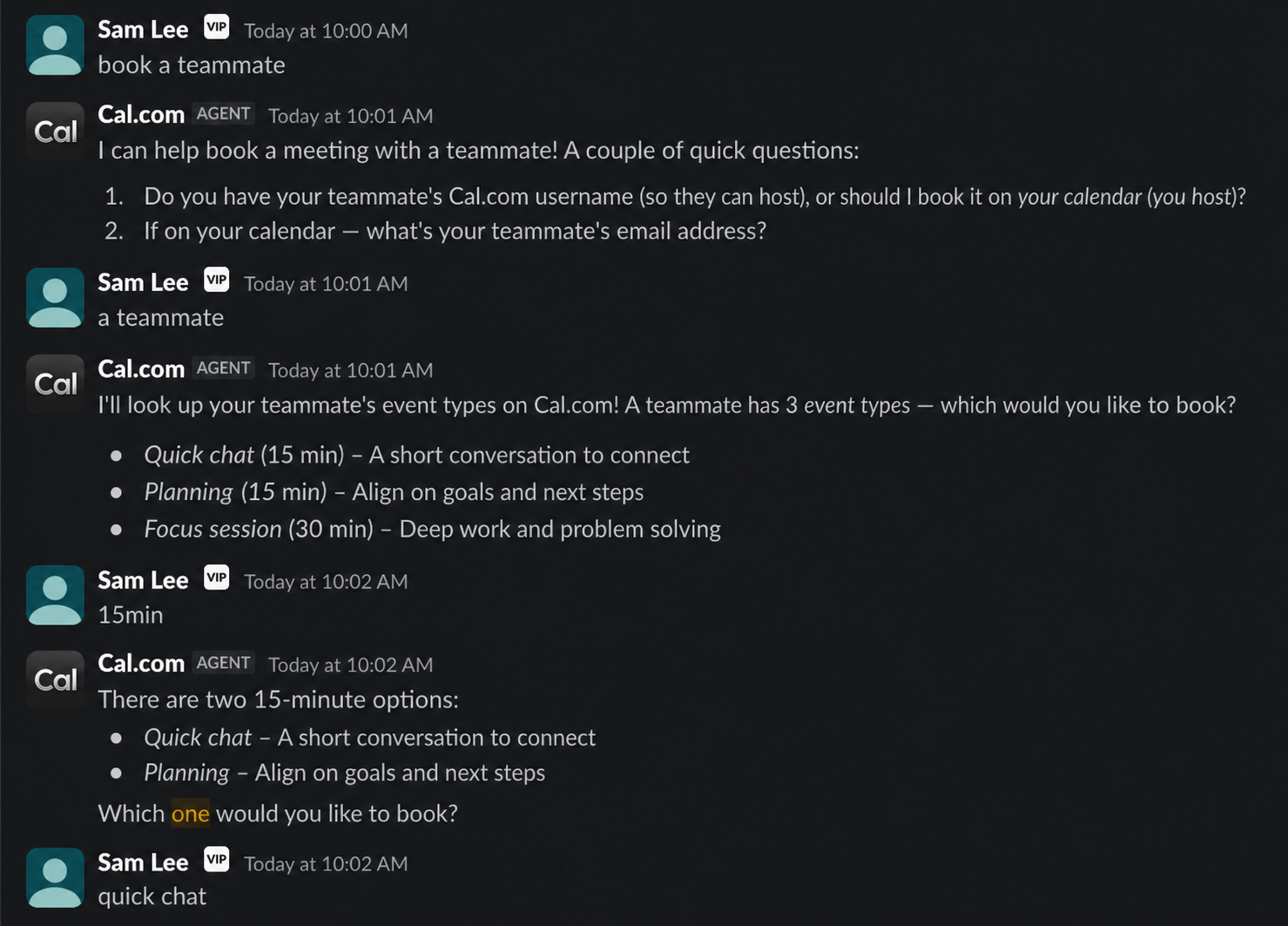 Screenshot of app Slack