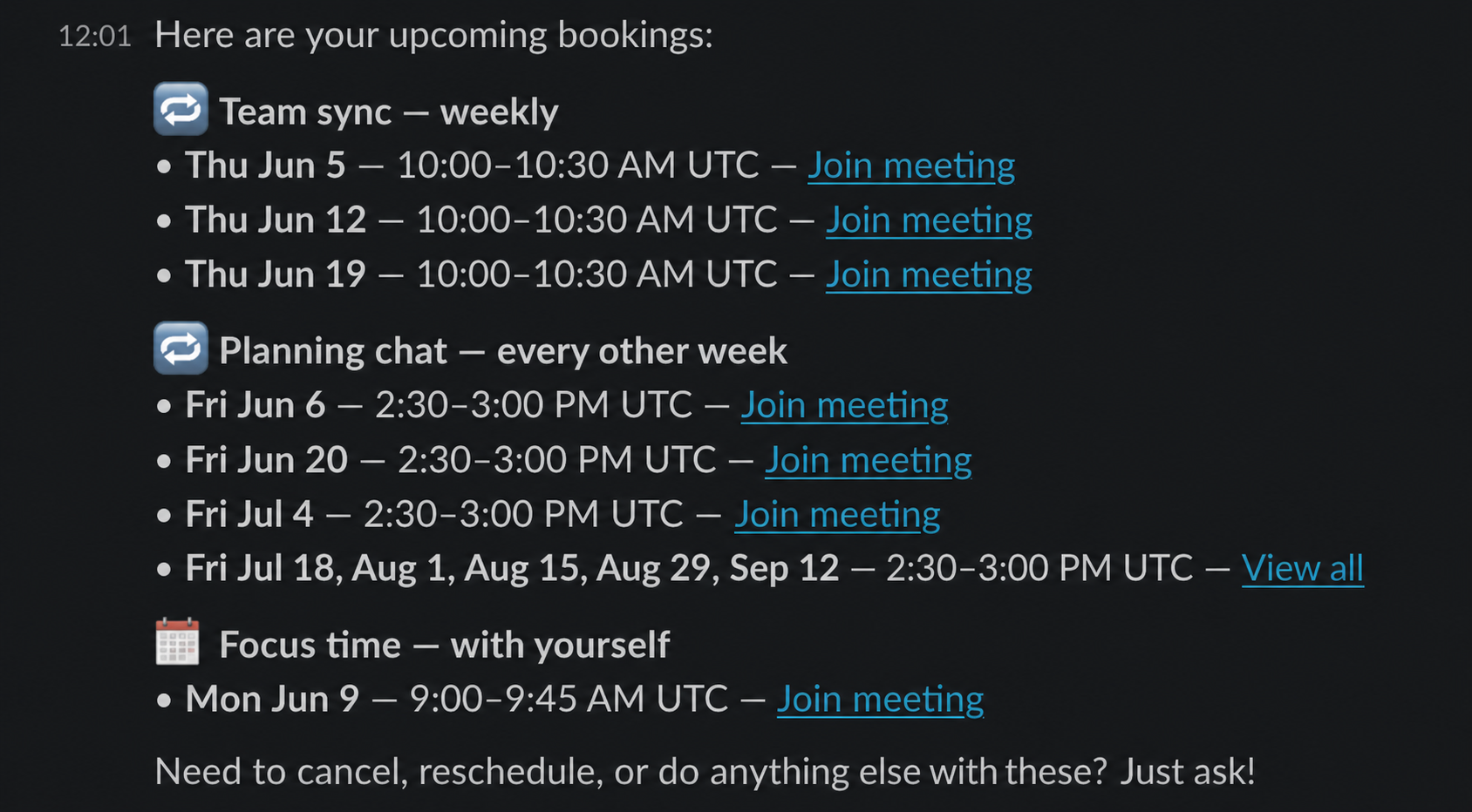 Screenshot of app Slack