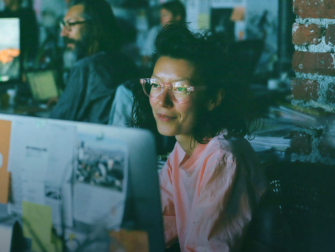 Person working at a computer