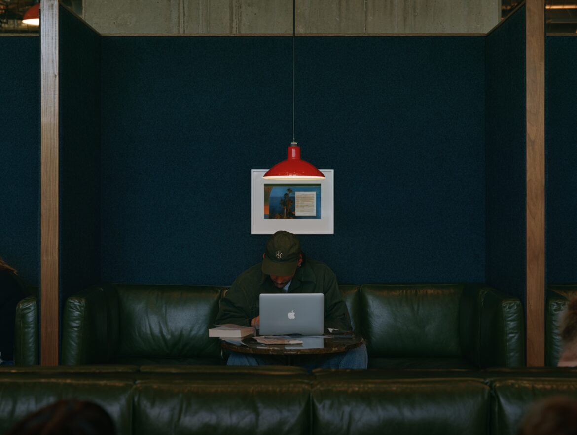 Person working on a laptop