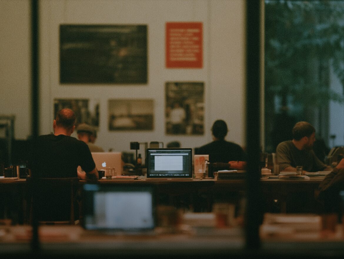 Person working on a laptop