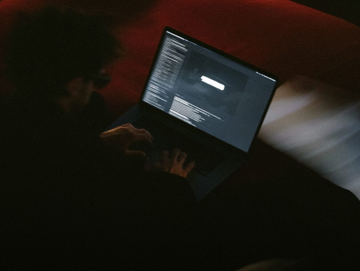 Person working on a laptop