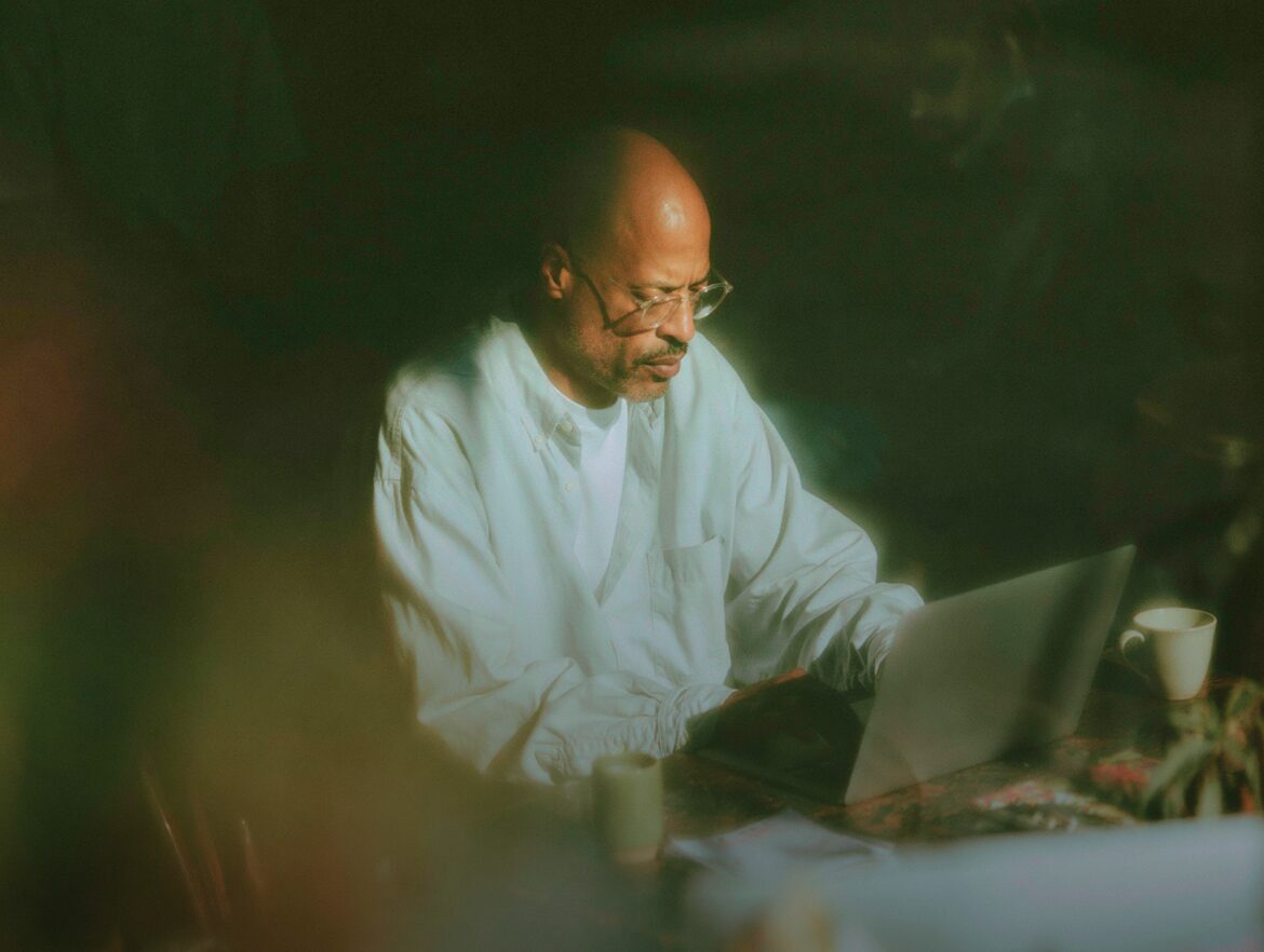 Person working on a laptop